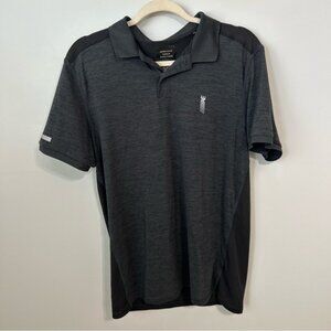 American Eagle Outfitters AE Active Black Gray Polo Short Sleeve Shirt Medium